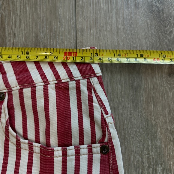 Free People Denim Striped Skirt Red/Cream Size 26 - Picture 6 of 8